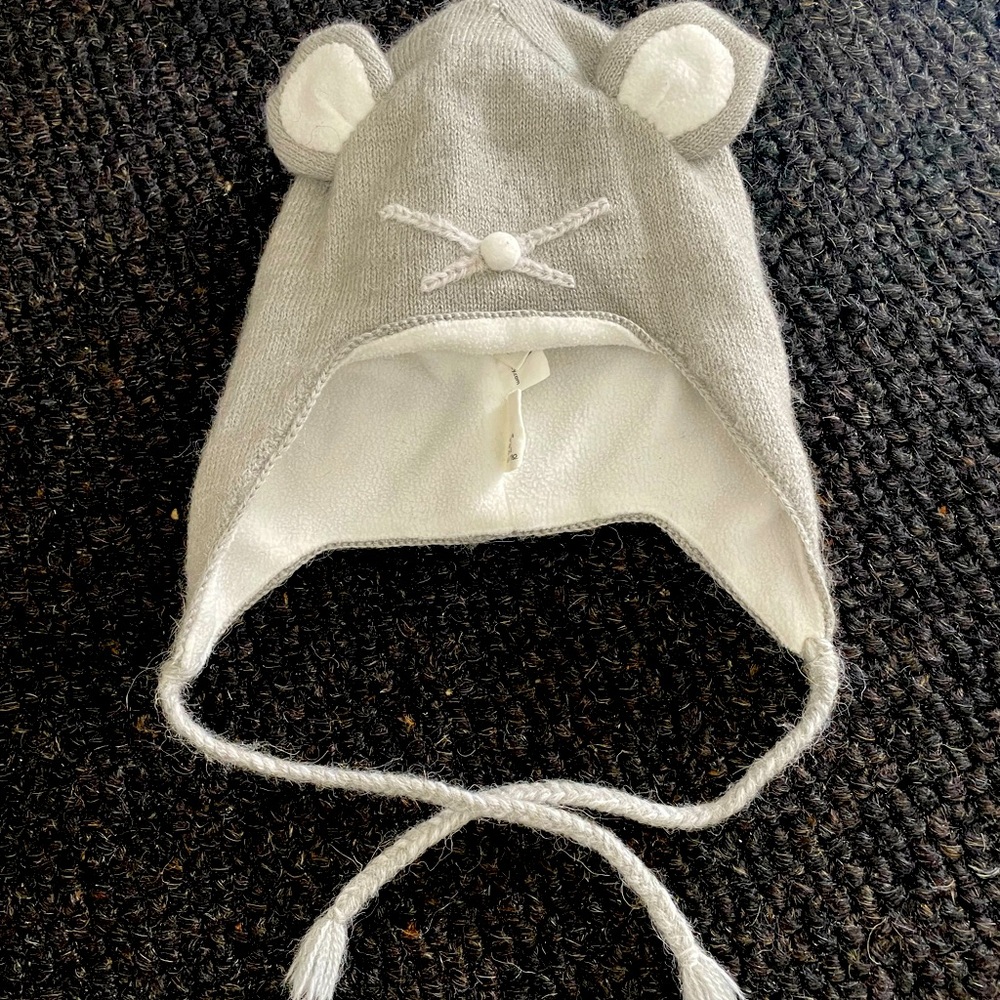 Gray Knit Mouse Ear Hat